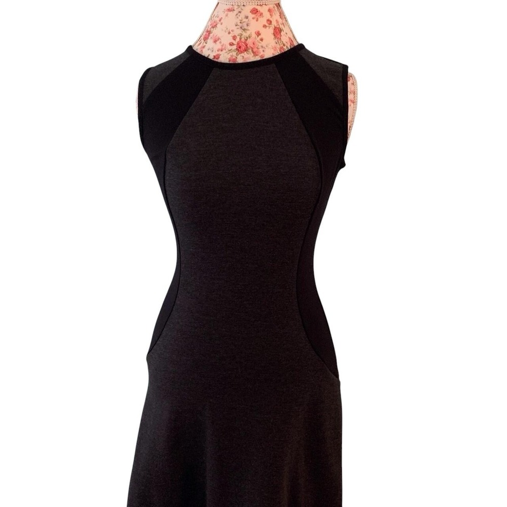 Michael Kors Black And Gray Dress 4 Logo Zipper Sheath Elegant Sexy Classic